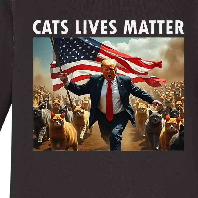 Funny Cat Lives Matter Pres Election 2024 Cats Dogs Pets Gift Baby Long Sleeve Bodysuit