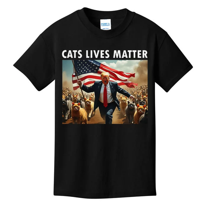 Funny Cat Lives Matter Pres Election 2024 Cats Dogs Pets Gift Kids T-Shirt