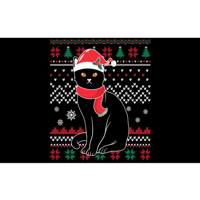 Funny Cat Lovers Cute Cat Santa Hat Ugly Christmas Sweater Bumper Sticker