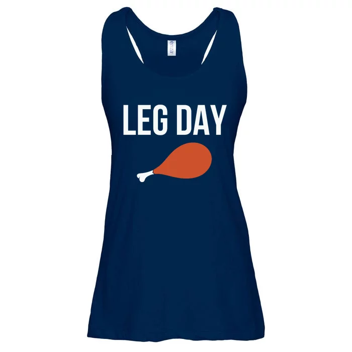 Funny Cute Leg Day Thanksgiving Turkey Leg Ladies Essential Flowy Tank