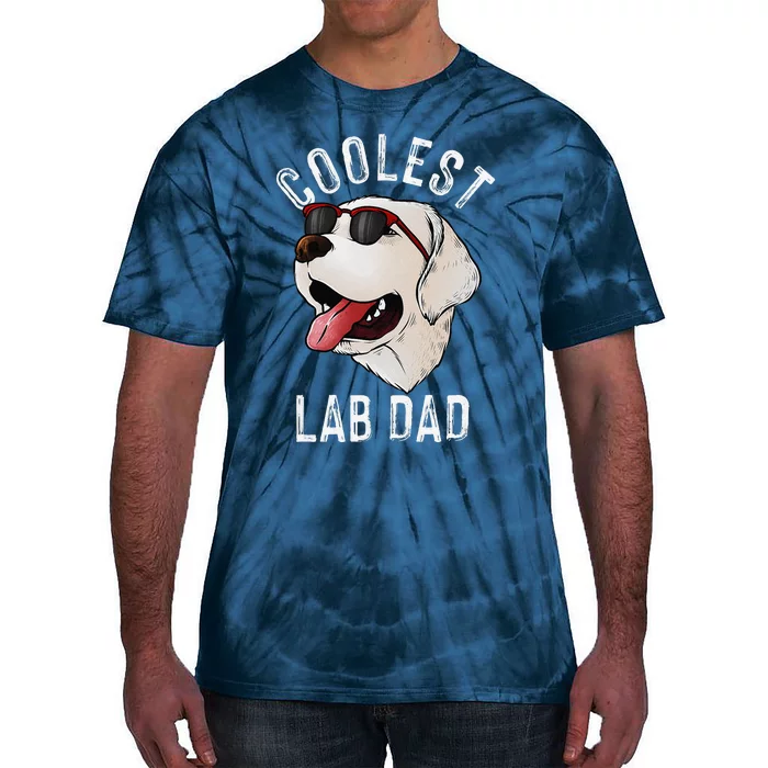 Funny Coolest Lab Dad Gift For White Labrador Dog Lover Tie-Dye T-Shirt