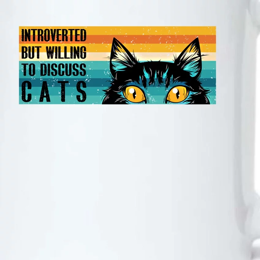 Funny Cat Lovers Introverted But Willing To Discuss Cats Gift Black Color Changing Mug