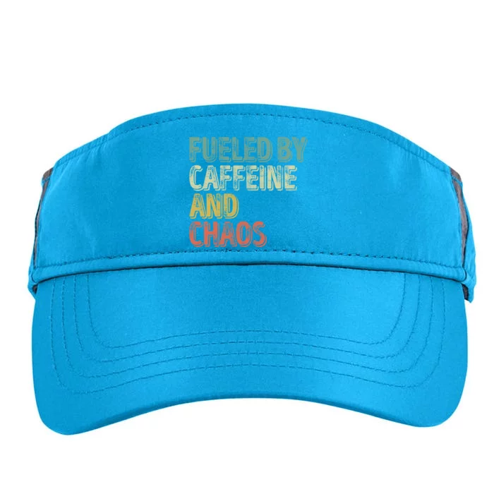 Funny Coffee Lover Cool Gift Fueled By Caffeine And Chaos Cute Gift Adult Drive Performance Visor