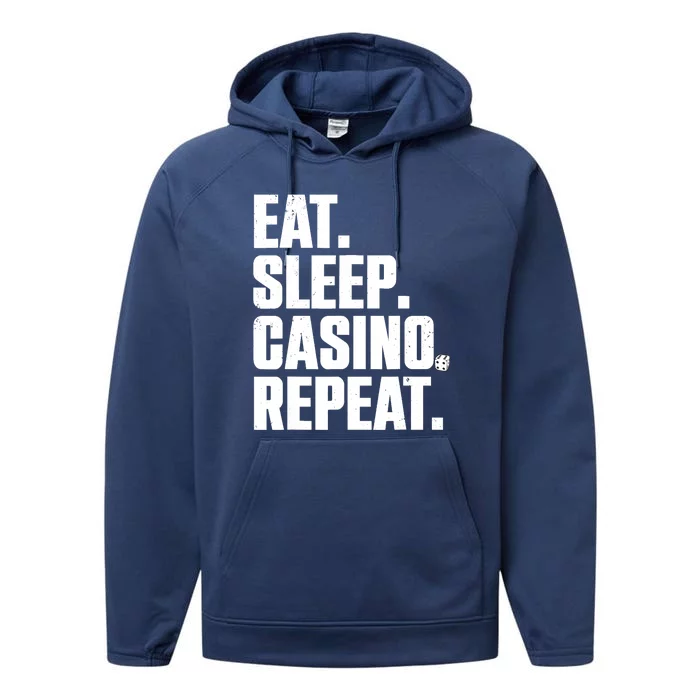 Funny Casino Lover Design For  Wo Casino Gambler Poker Performance Fleece Hoodie