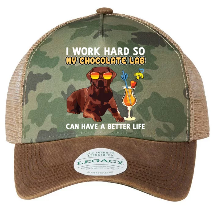 Funny Chocolate Lab Design Chocolate Labrador Lovers Legacy Tie Dye Trucker Hat