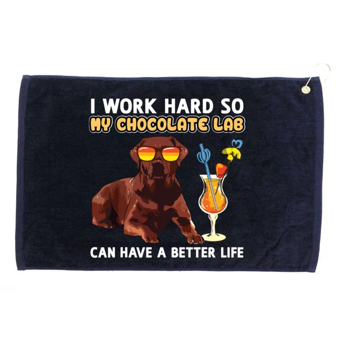 Funny Chocolate Lab Design Chocolate Labrador Lovers Grommeted Golf Towel