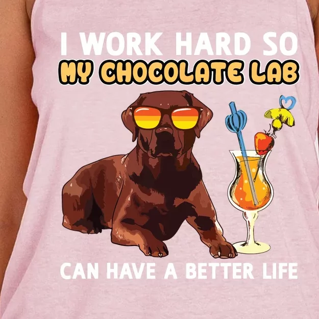 Funny Chocolate Lab Design Chocolate Labrador Lovers Women's Knotted Racerback Tank