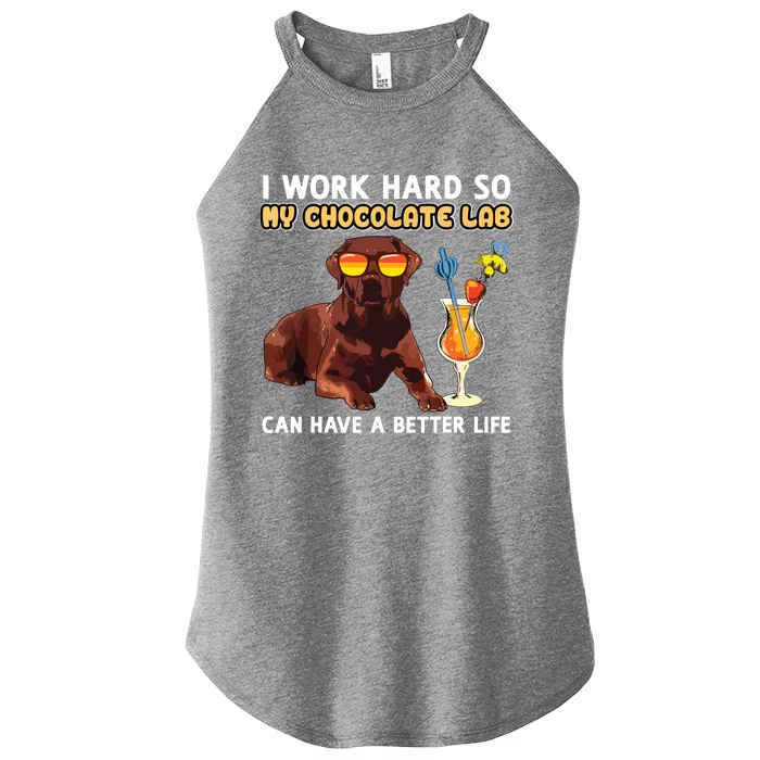 Funny Chocolate Lab Design Chocolate Labrador Lovers Women’s Perfect Tri Rocker Tank