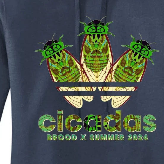 Funny Cicadas Logo Brood X Summer 2024 Women's Pullover Hoodie