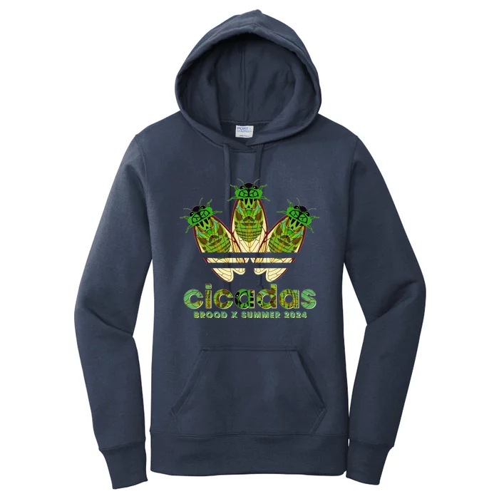 Funny Cicadas Logo Brood X Summer 2024 Women's Pullover Hoodie