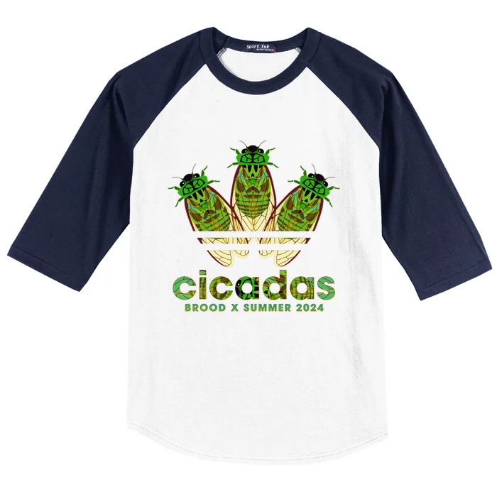 Funny Cicadas Logo Brood X Summer 2024 Baseball Sleeve Shirt