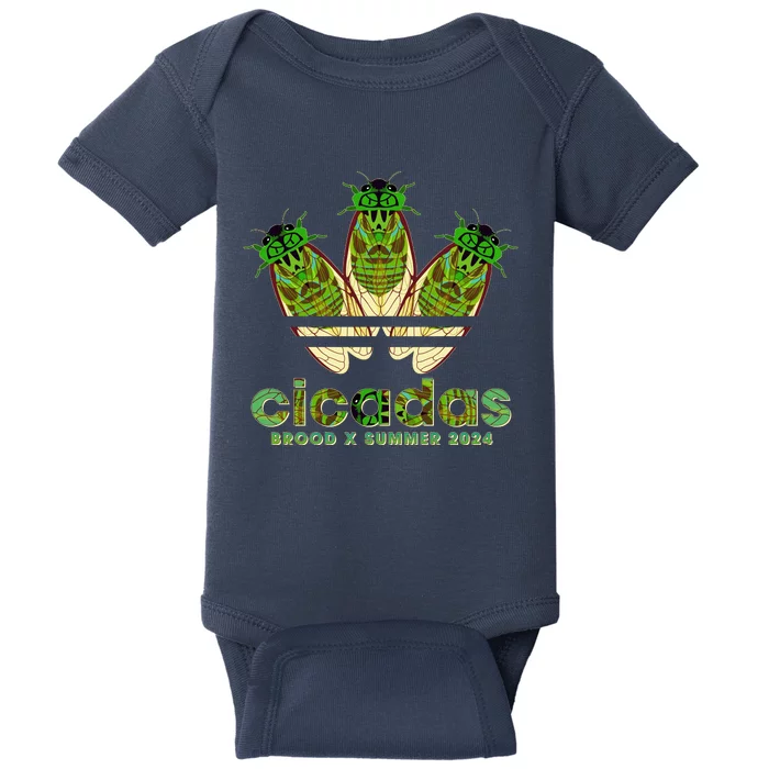 Funny Cicadas Logo Brood X Summer 2024 Baby Bodysuit