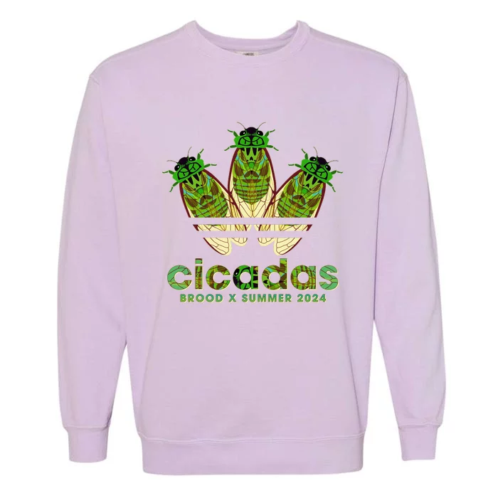 Funny Cicadas Logo Brood X Summer 2024 Garment-Dyed Sweatshirt