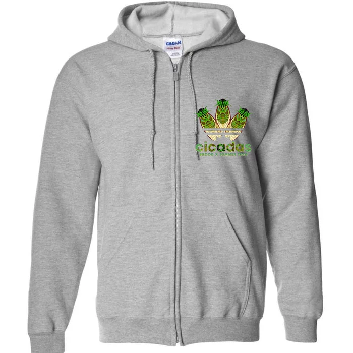 Funny Cicadas Logo Brood X Summer 2024 Full Zip Hoodie