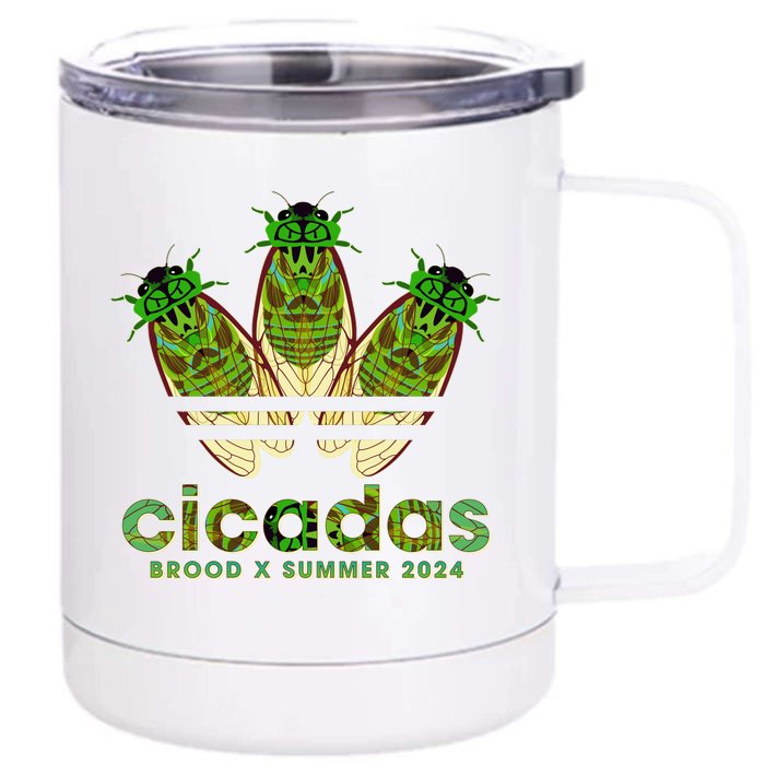 Funny Cicadas Logo Brood X Summer 2024 Front & Back 12oz Stainless Steel Tumbler Cup