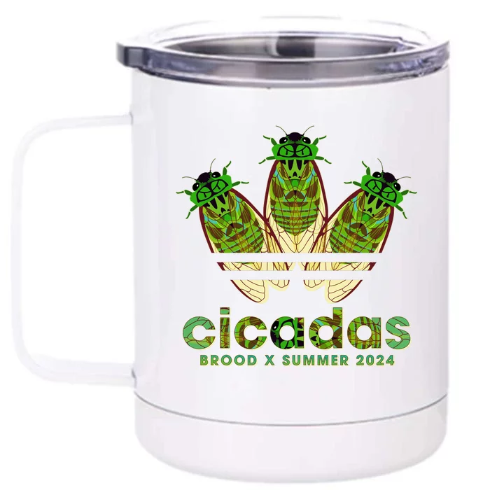 Funny Cicadas Logo Brood X Summer 2024 Front & Back 12oz Stainless Steel Tumbler Cup