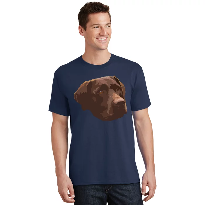 Funny Chocolate Lab Labrador Retriever Dog Head T-Shirt