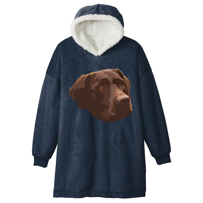 Funny Chocolate Lab Labrador Retriever Dog Head Hooded Wearable Blanket