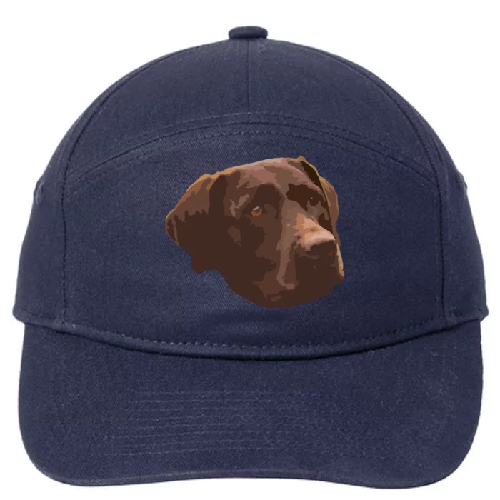 Funny Chocolate Lab Labrador Retriever Dog Head 7-Panel Snapback Hat