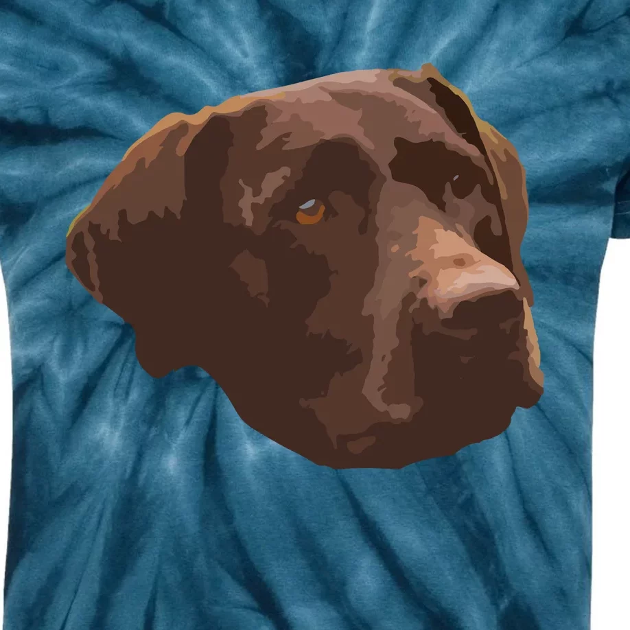 Funny Chocolate Lab Labrador Retriever Dog Head Kids Tie-Dye T-Shirt