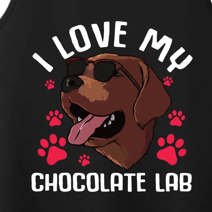 Funny Chocolate Labrador Retriever Gift Men Women Lab Lover Performance Tank