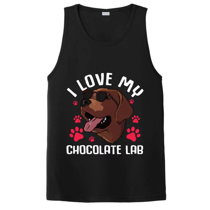 Funny Chocolate Labrador Retriever Gift Men Women Lab Lover Performance Tank