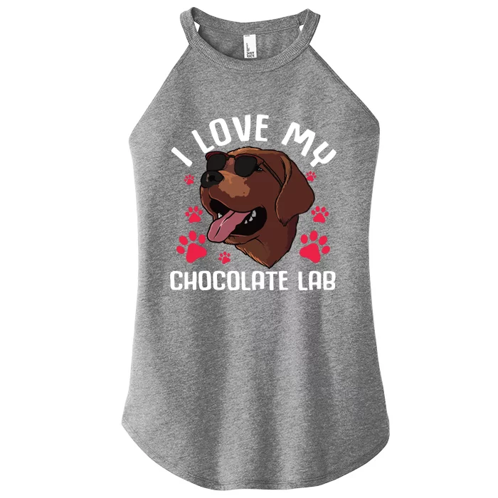 Funny Chocolate Labrador Retriever Gift Men Women Lab Lover Women’s Perfect Tri Rocker Tank