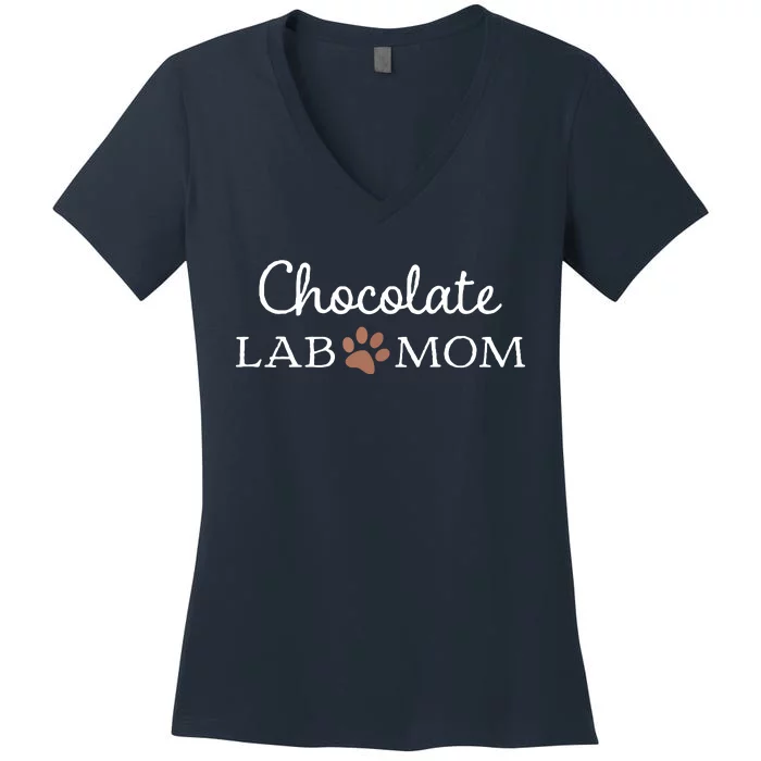 Funny Chocolate Lab Mom Women Labrador Retriever Mama Women's V-Neck T-Shirt