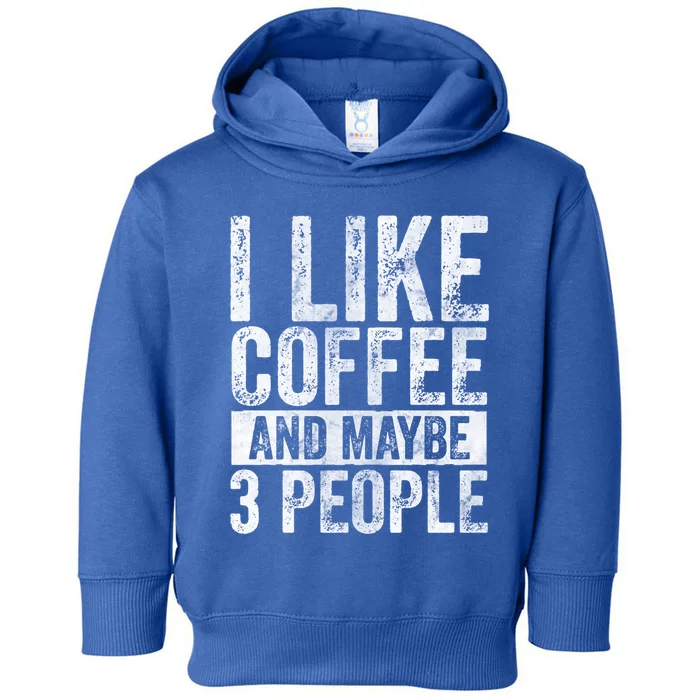 Funny Coffee Lover Gift I Like Coffee And Maybe 3 People Great Gift Toddler Hoodie