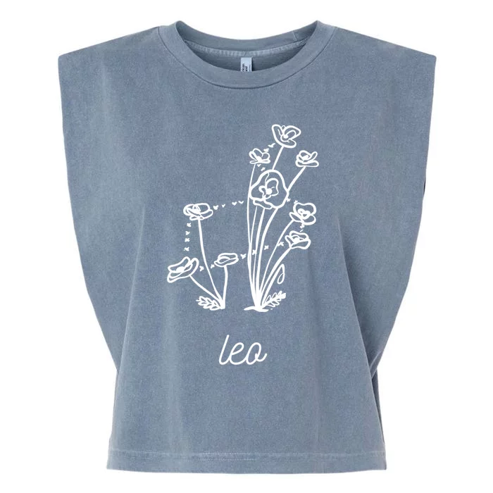 Flower Constellation Leo Leo Person Gift Garment-Dyed Women's Muscle Tee