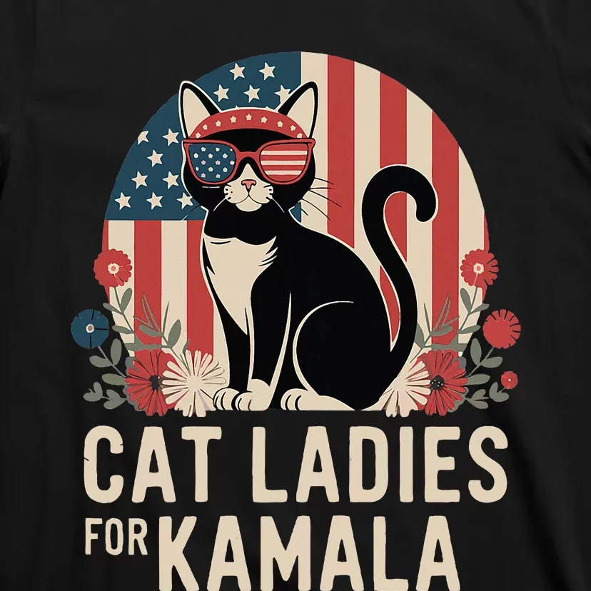 Funny Cat Ladies For Kamala Harris President Election Women T-Shirt