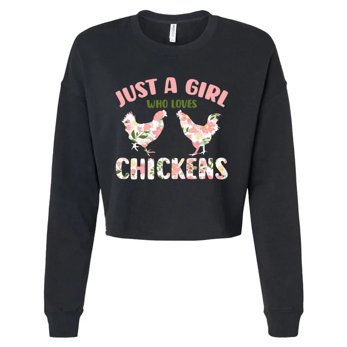 Funny Chicken Lover Hen Love Cute Cropped Pullover Crew