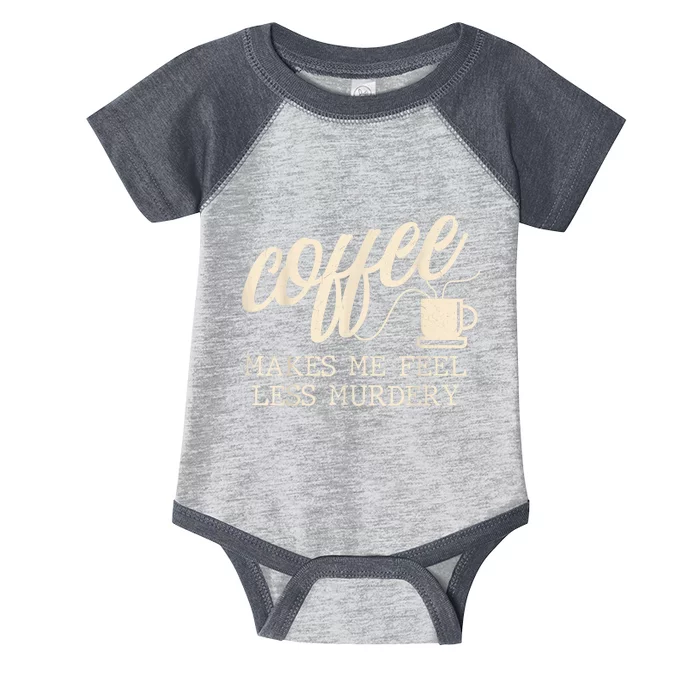 Funny Coffee Lovers, Coffee Makes Me Feel Less Murdery Infant Baby Jersey Bodysuit