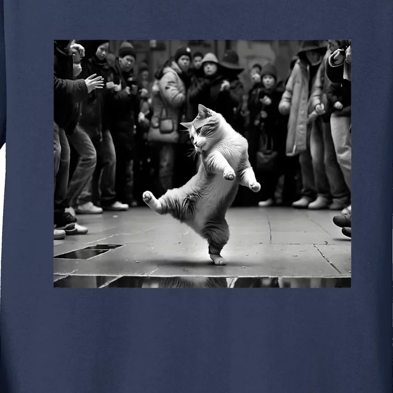 Funny Cat Lover Dancing Cat, Cat Dance Kitten Lover Gift Kids Long Sleeve Shirt