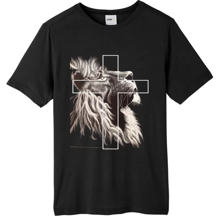 Faith Christianity Lion Cross Believer Jesus Lion Of Judah Christian Cross ChromaSoft Performance T-Shirt