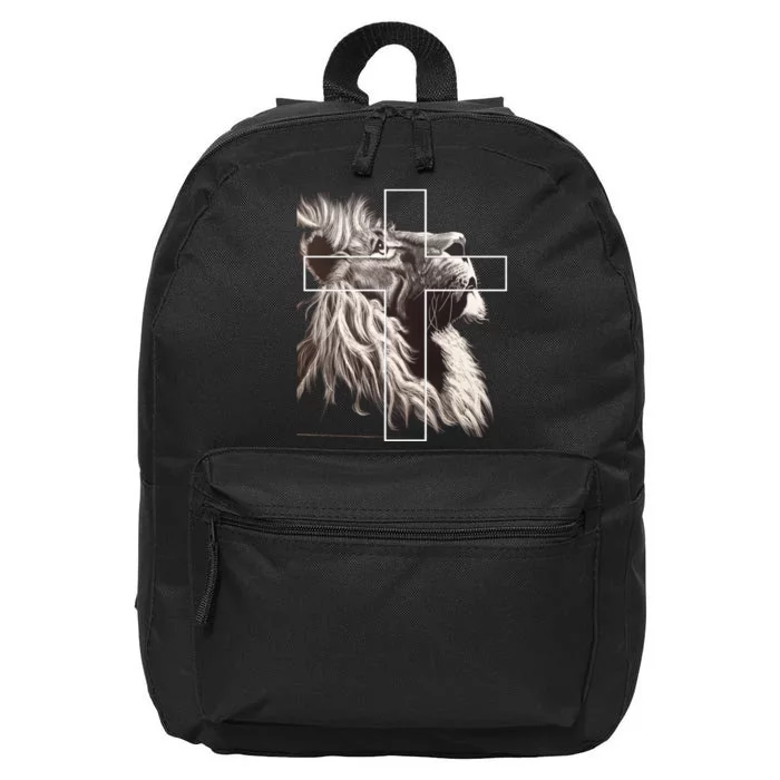 Faith Christianity Lion Cross Believer Jesus Lion Of Judah Christian Cross 16 in Basic Backpack