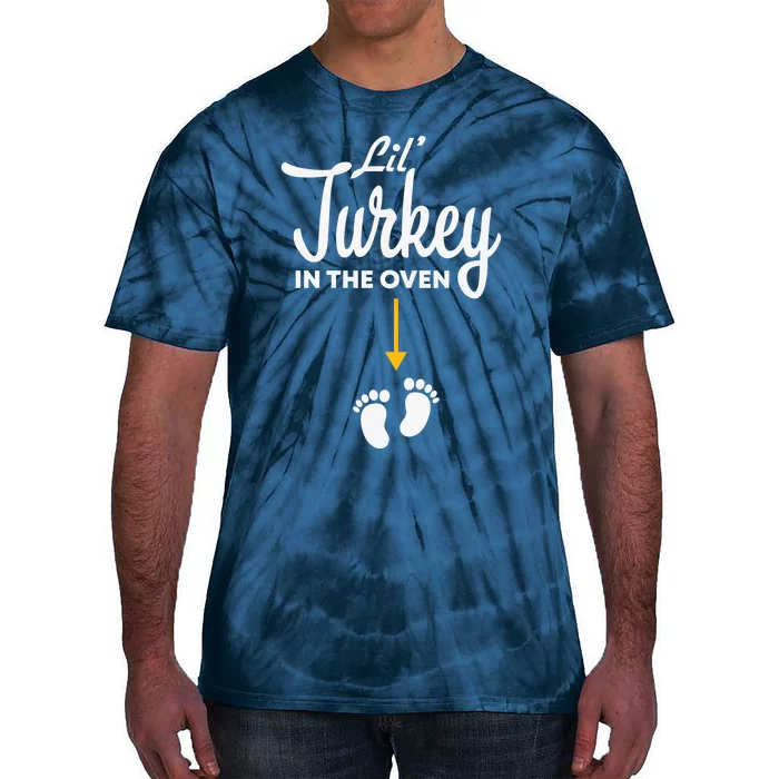 Funny Cute Lil Turkey In The Oven Pregnancy Graphics Tie-Dye T-Shirt