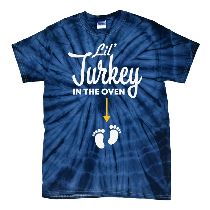 Funny Cute Lil Turkey In The Oven Pregnancy Graphics Tie-Dye T-Shirt