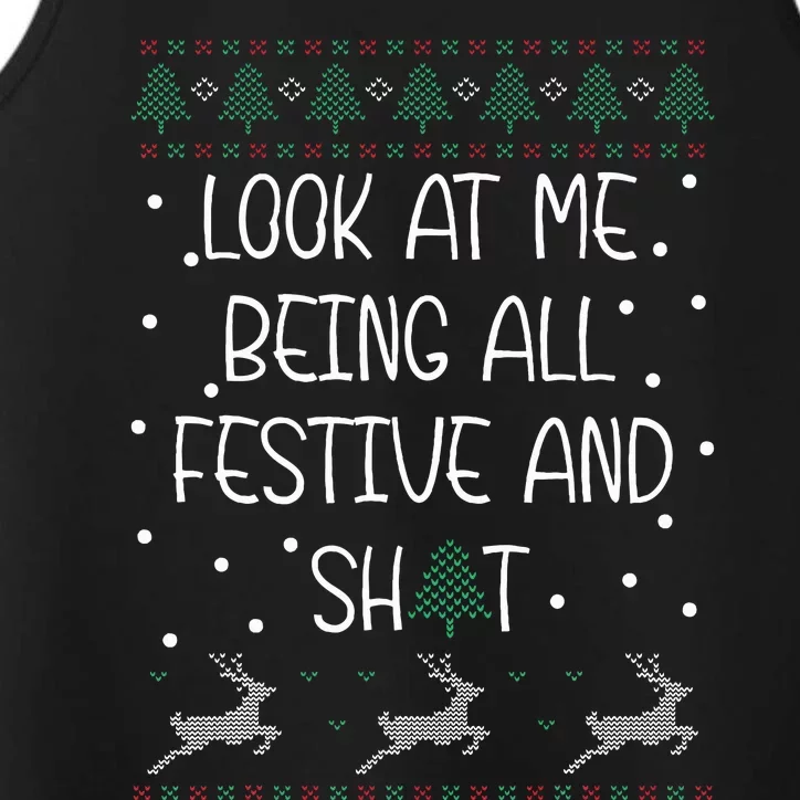 funny christmas look at me being all festive Humorous Xmas Performance Tank