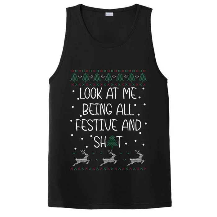 funny christmas look at me being all festive Humorous Xmas Performance Tank