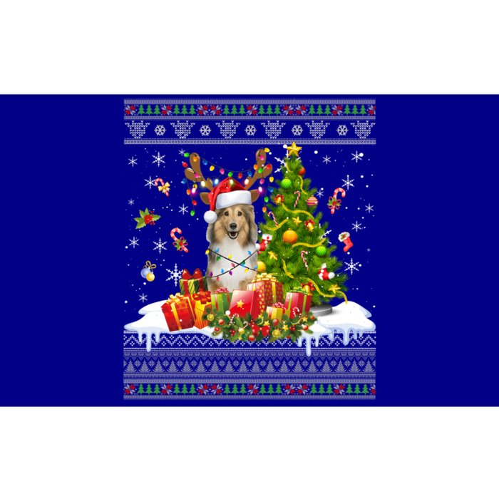 Funny Christmas Lights Sheltie Dog Funny Xmas Ugly Sweater Gift Bumper Sticker