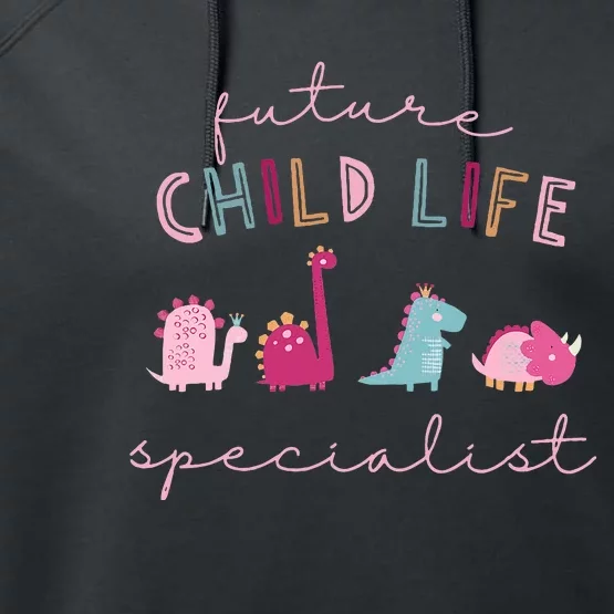 Future Child Life Specialist Dinosaur Ccls Child Life Intern Performance Fleece Hoodie