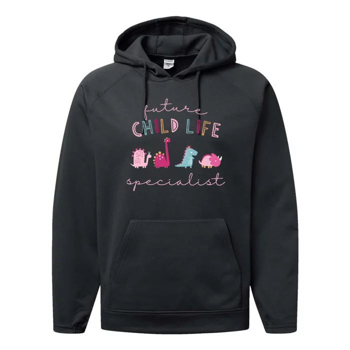 Future Child Life Specialist Dinosaur Ccls Child Life Intern Performance Fleece Hoodie