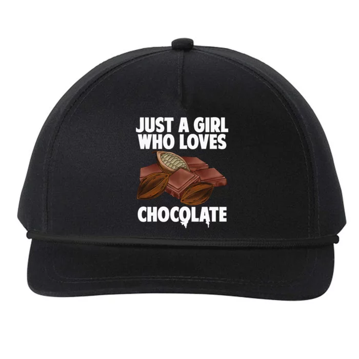 Funny Chocolate Lover Art For Women Girls Love Chocolate Snapback Five-Panel Rope Hat