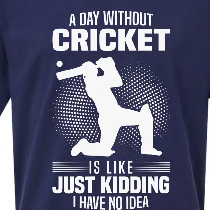 Funny Cricket Lover A Day Without Cricket Sueded Cloud Jersey T-Shirt