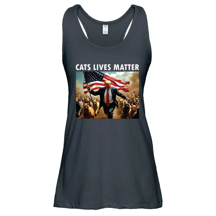 Funny Cat Lives Matter Pres Election 2024 Cats Dogs Pets Ladies Essential Flowy Tank