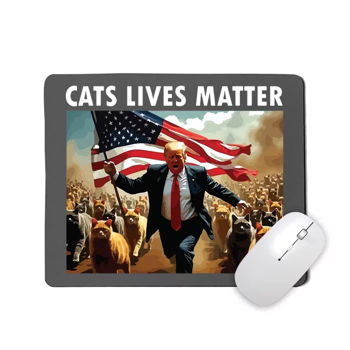 Funny Cat Lives Matter Pres Election 2024 Cats Dogs Pets Mousepad