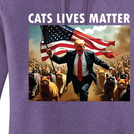 Funny Cat Lives Matter Pres Election 2024 Cats Dogs Pets Women's Pullover Hoodie