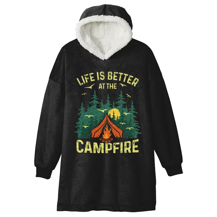 Funny Camping Lover Design Camping Vacationist Hooded Wearable Blanket