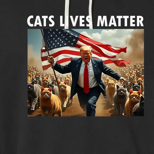 Funny Cat Lives Matter Pres Election 2024 Cats Dogs Pets Garment-Dyed Fleece Hoodie